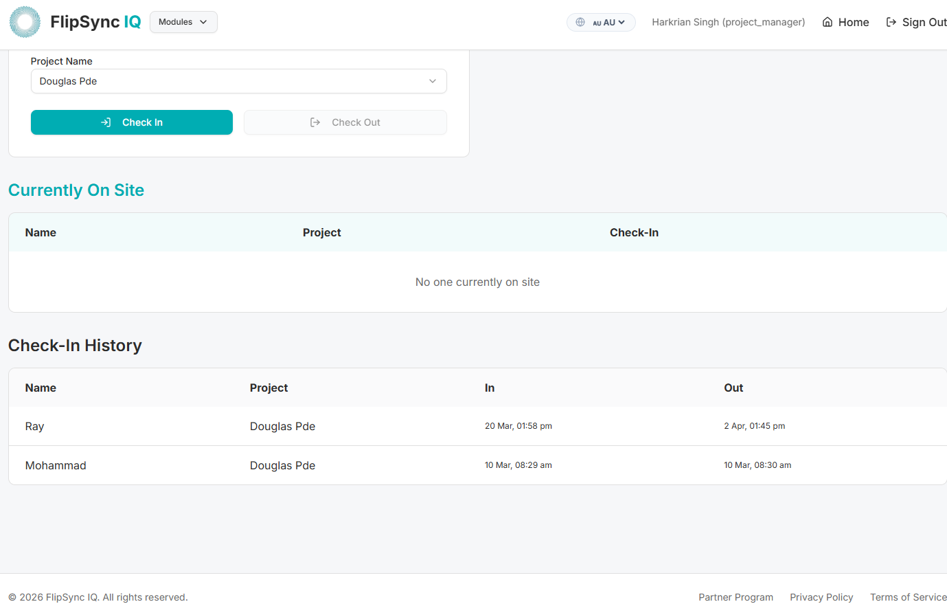 Activity History
